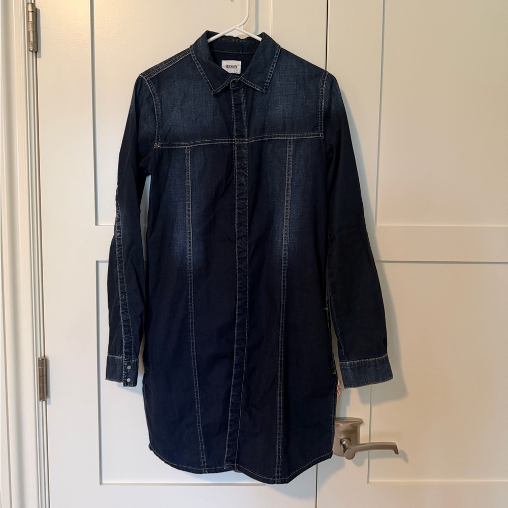 Hudson Jeans Dark Blue Denim Shirt Dress